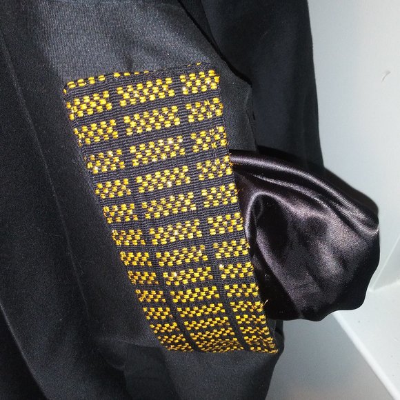 Reversible African Print and Black Coat. ONE SIZE - Picture 5 of 8